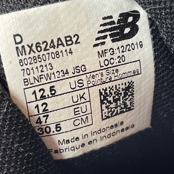 New Balance 624 Cross Training Non Marking Shoes 12.5 D Black Grandpacore - Picture 8 of 8